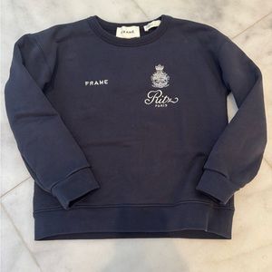 Frame Navy Sweatshirt with Embroidery